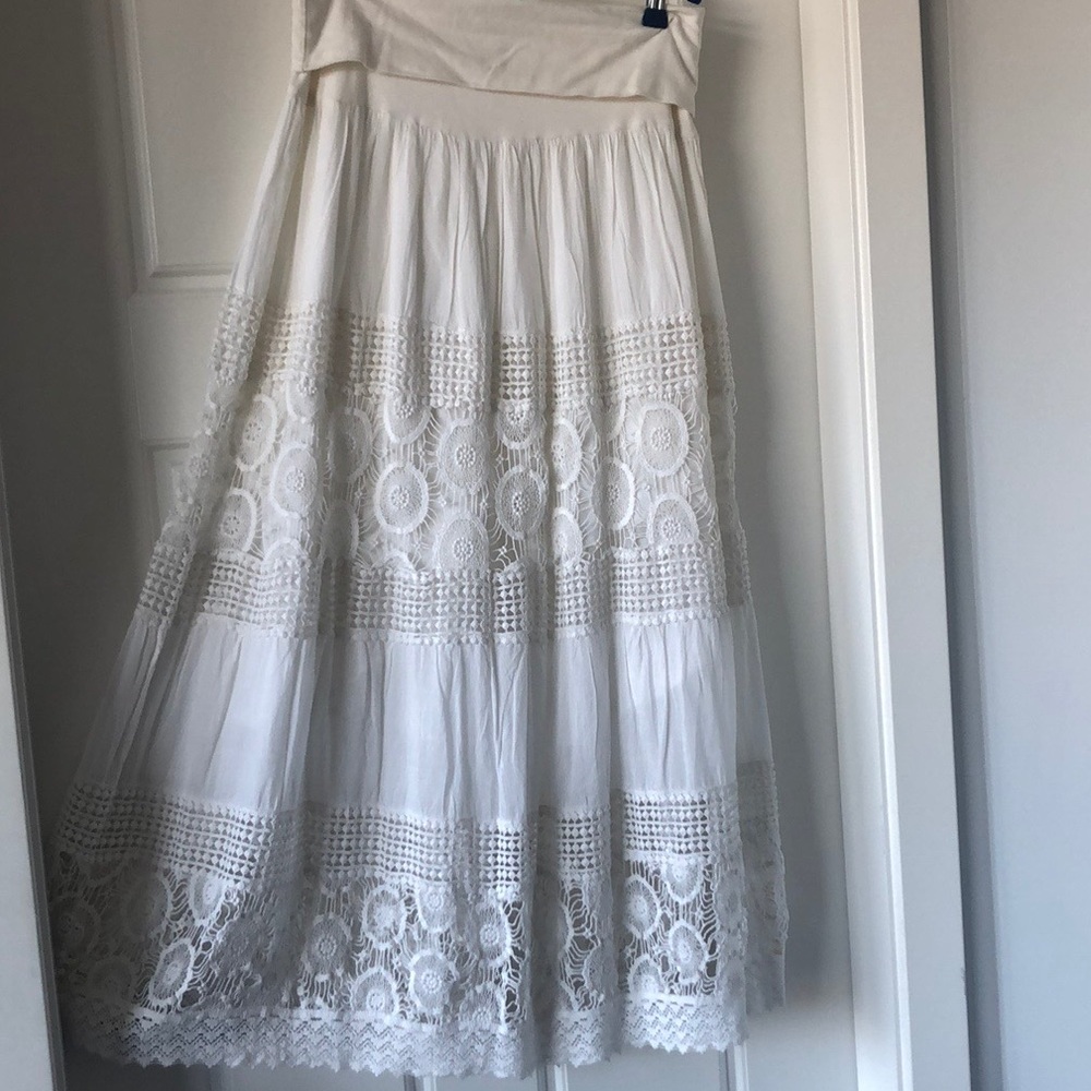 Long white skirt, size S